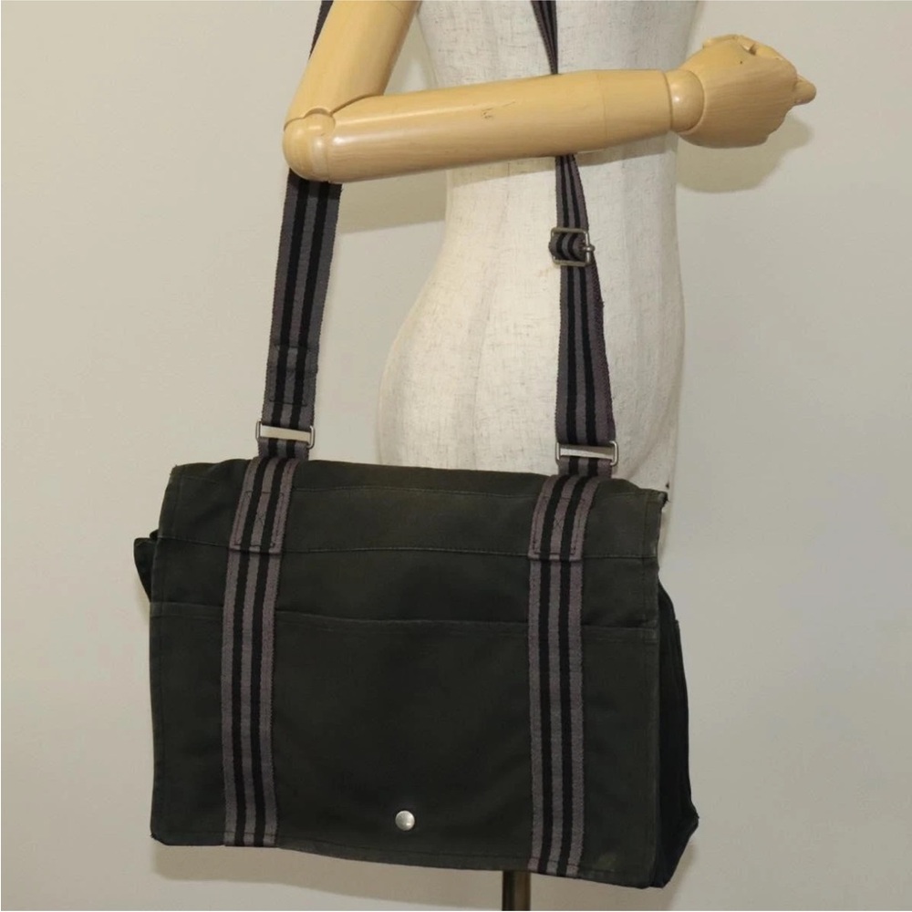 Y2K Hermes Black Canvas Messenger Bag plus FREEBIE - Picture 6 of 12